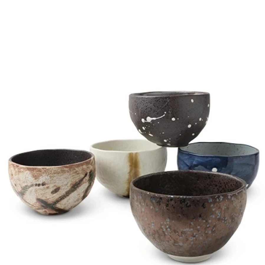 Miya Company Hinata 4.75-Inch Bowl Set - Pack of 5, Durable Dinnerware for Everyday Use