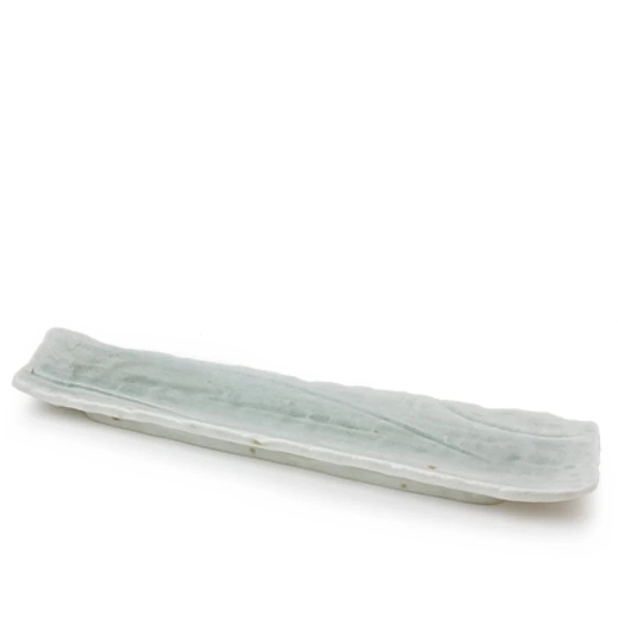 Miya Company Coral Blue Ceramic Long Serving Dish for Dining & Decor