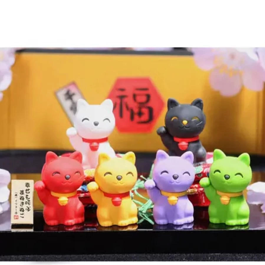 Miya Company Iwako Style Fortune Cat Erasers - Kawaii Japanese Novelty Pencil Toppers