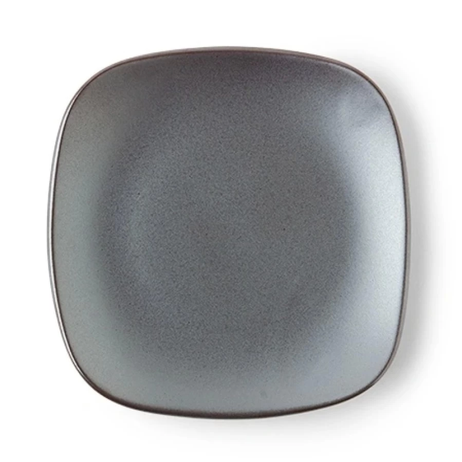 Miya Company Iron Glaze 5 Inch Square Ceramic Plate - Decorative Dining Tableware