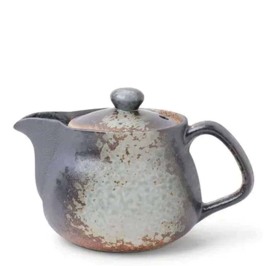 Miya Company Handcrafted Bizen Ware Teapot - Traditional Mingei Style Japanese Ceramic Teapot