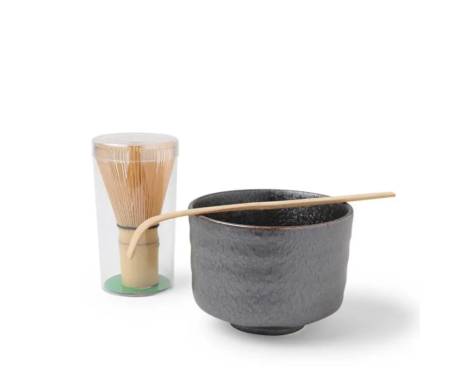 "Premium Matcha Tea Set by Miya Company – Elegant Peacock & Sepia Design"