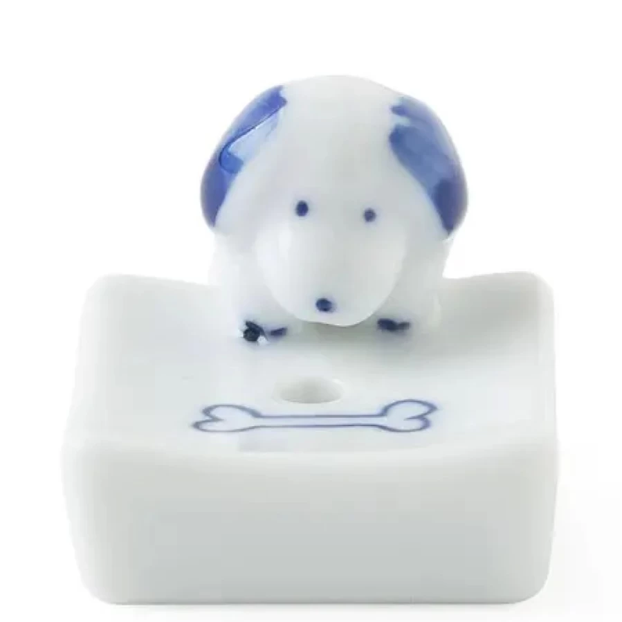 Miya Company Dog & Bone Design Ceramic Incense Holder for Home Decor