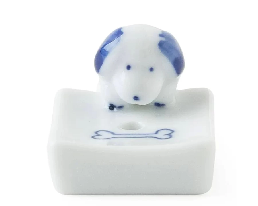 Miya Company Dog & Bone Design Ceramic Incense Holder for Home Decor