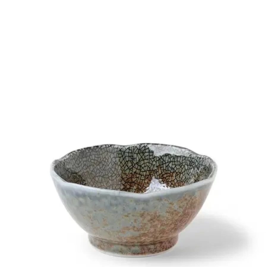 Miya Company Blue Sand Crackle Sauce Bowl 3.5 Inch - Handmade Ceramic Dip Dish for Guacamole, Salsa, Condiments