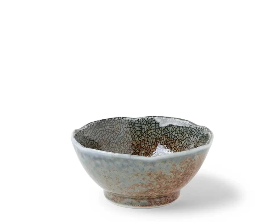 Miya Company Blue Sand Crackle Sauce Bowl 3.5 Inch - Handmade Ceramic Dip Dish for Guacamole, Salsa, Condiments