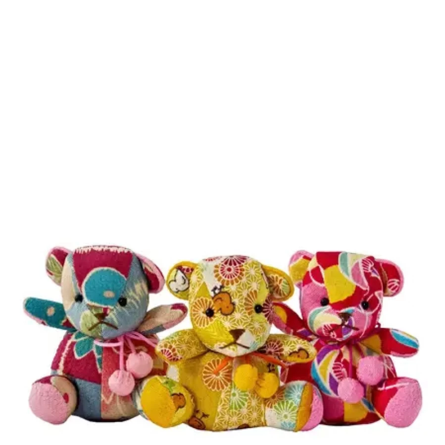 Miya Company Chirimen Beanbag Bear - Soft Plush Stuffed Animal Toy for Kids