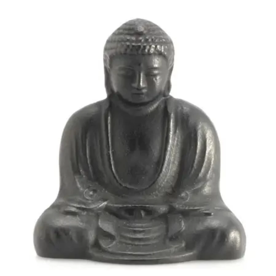 Miya Company Black Buddha Paperweight - Handcrafted Zen Desk Decor for Meditation & Office