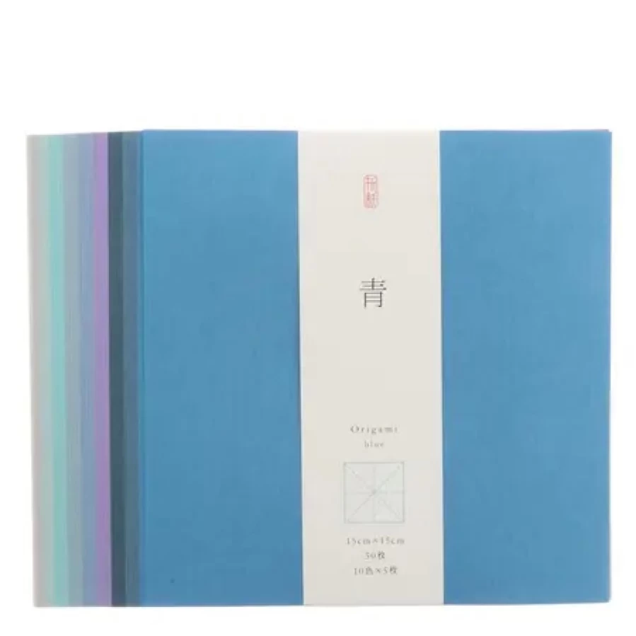 Miya Company Origami Washi Paper - 10 Shades of Blue for DIY Craft and Art Projects