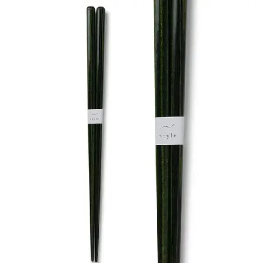 "Eco-Friendly Dark Green Wooden Chopsticks – Premium Quality by Miya Company"