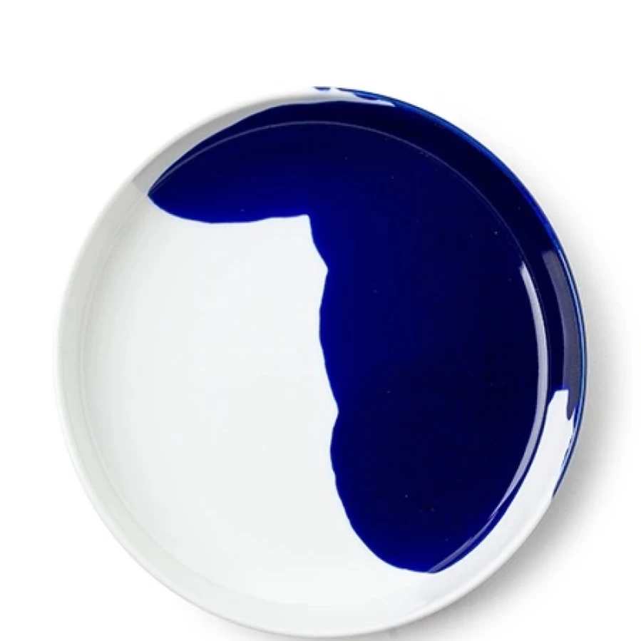 Miya Company Blue Splash Ceramic 7.75 Inch Decorative Plate