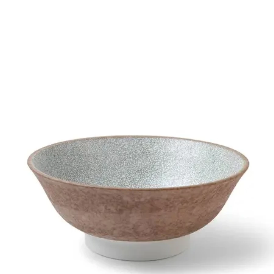 Miya Company 8.25 Inch Gray Ramen Noodle Bowl - Hiware Ceramic Soup Bowl for Asian Dishes
