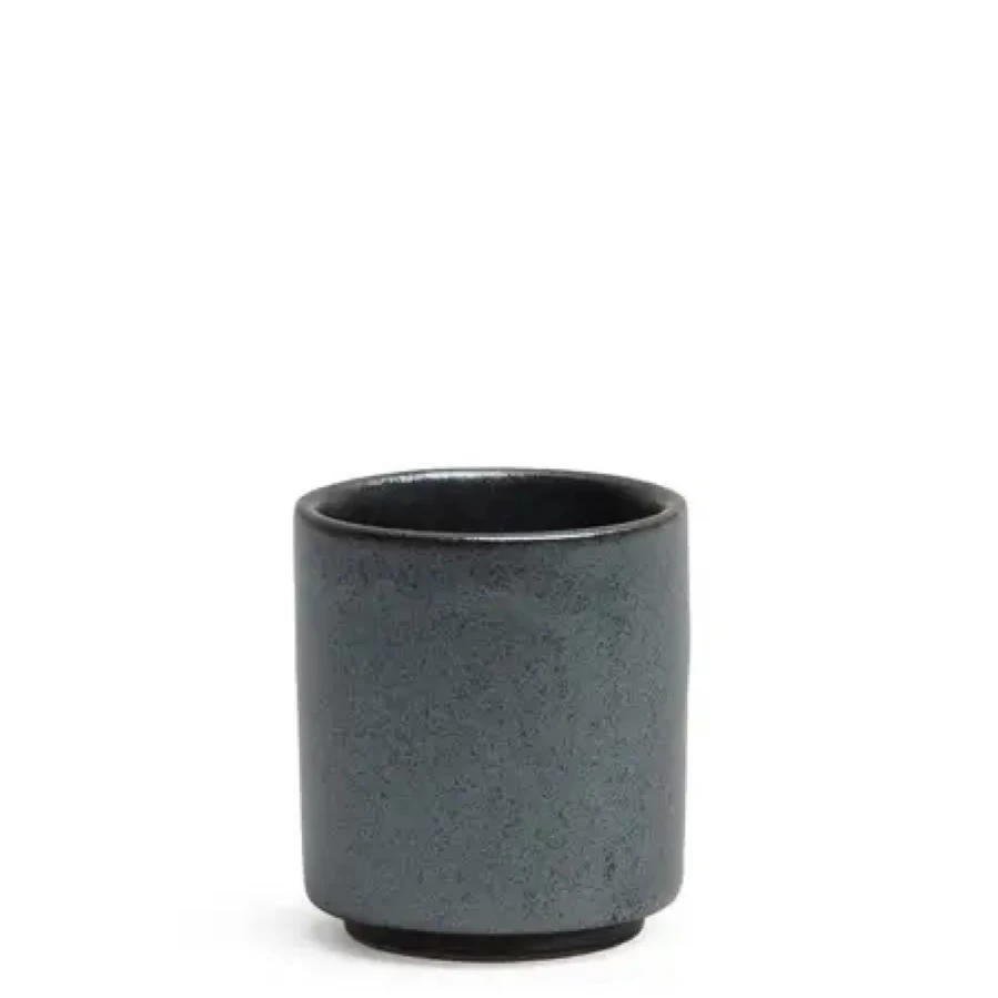 Miya Company Iron Glaze Sake Cup 1.2 Oz - Handcrafted Ceramic Japanese Drinking Cup for Sake, Tea, or Espresso