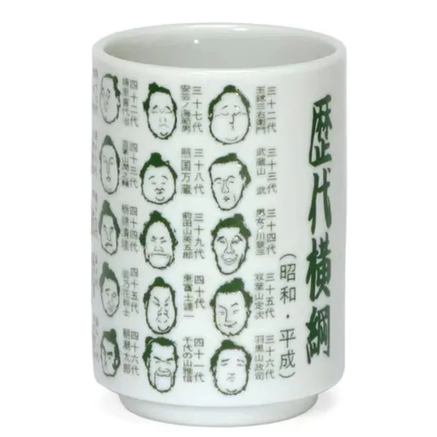 Miya Company Sumo Champ 8 Oz. Ceramic Teacup - Japanese Style Wrestling Themed Cup