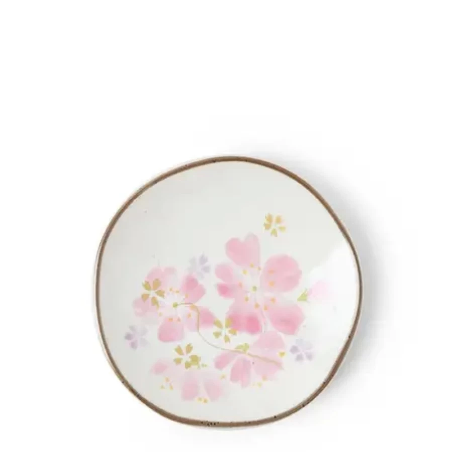 Miya Company Cherry Blossom Floral Mini Plate - Decorative Ceramic Appetizer Dish