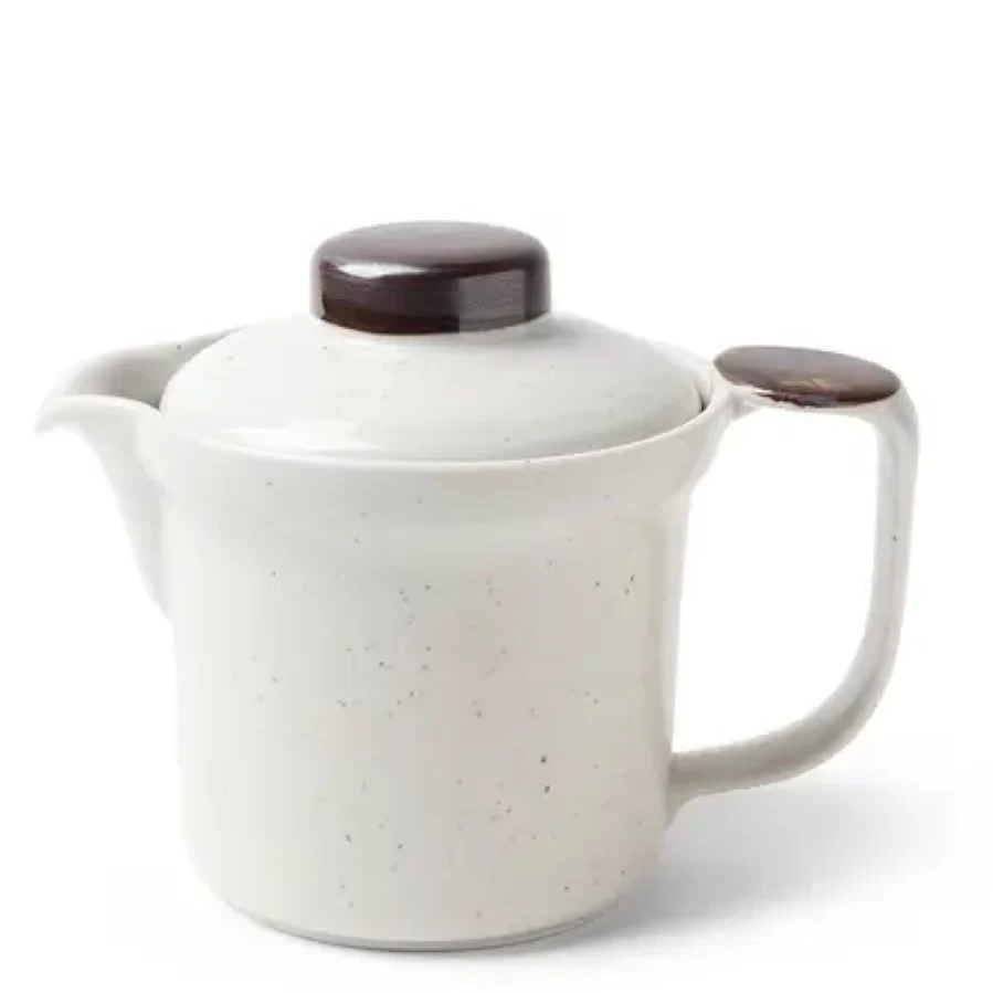 Miya Company Mizuki White Porcelain Teapot - Handcrafted Ceramic Tea Pot for Loose Leaf Tea
