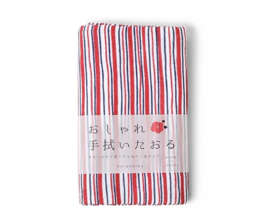 "Premium Red Striped Bath Towel by Miya Company – Soft, Absorbent & Stylish"