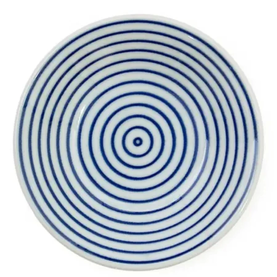 Miya Company 4-Inch Blue Ceramic Sauce Dish – Wamon Style Small Appetizer Plate for Dining & Entertaining