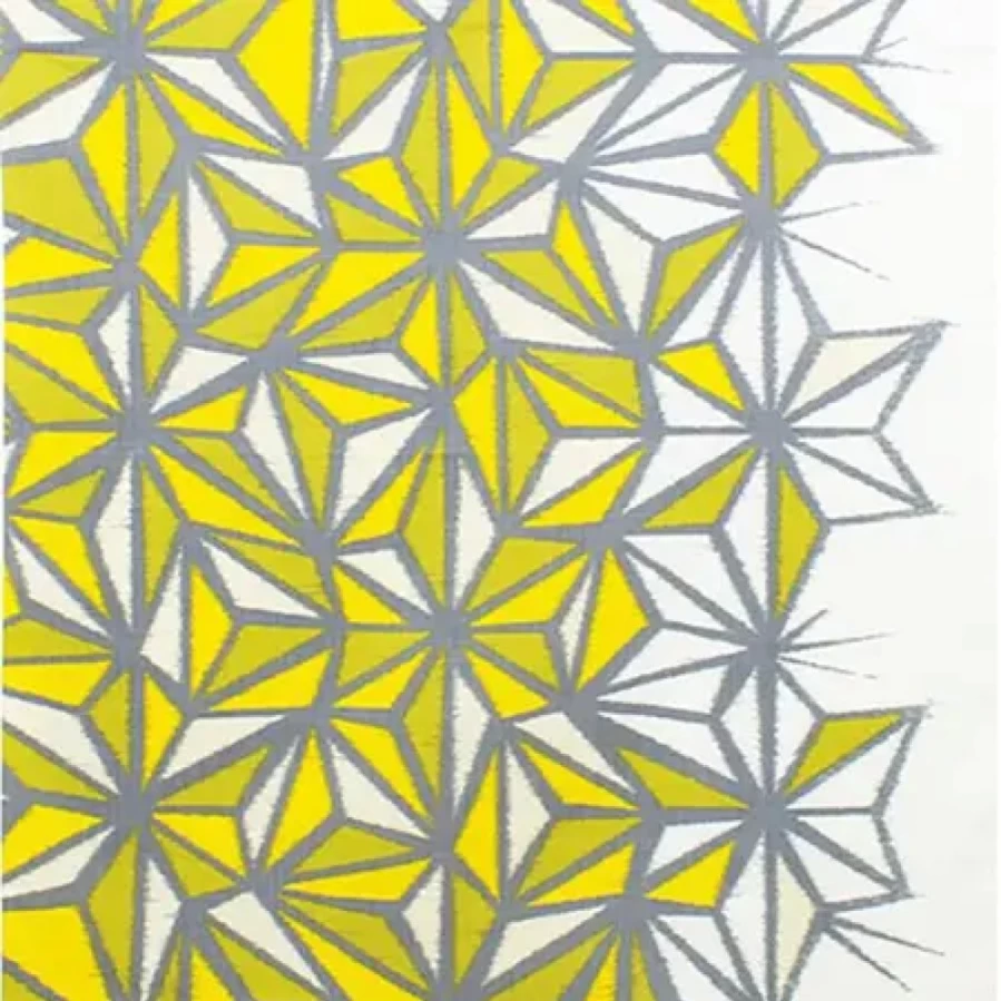 Miya Company Japanese Furoshiki Wrapping Cloth - Asanoha Geometric Yellow Pattern 27.5 Inch Square Reusable Gift Wrap