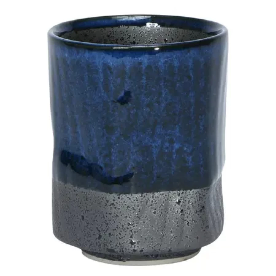 Miya Company Namako Blue Ceramic Teacup - 10 Oz Japanese Style Handcrafted Cup for Tea Lovers
