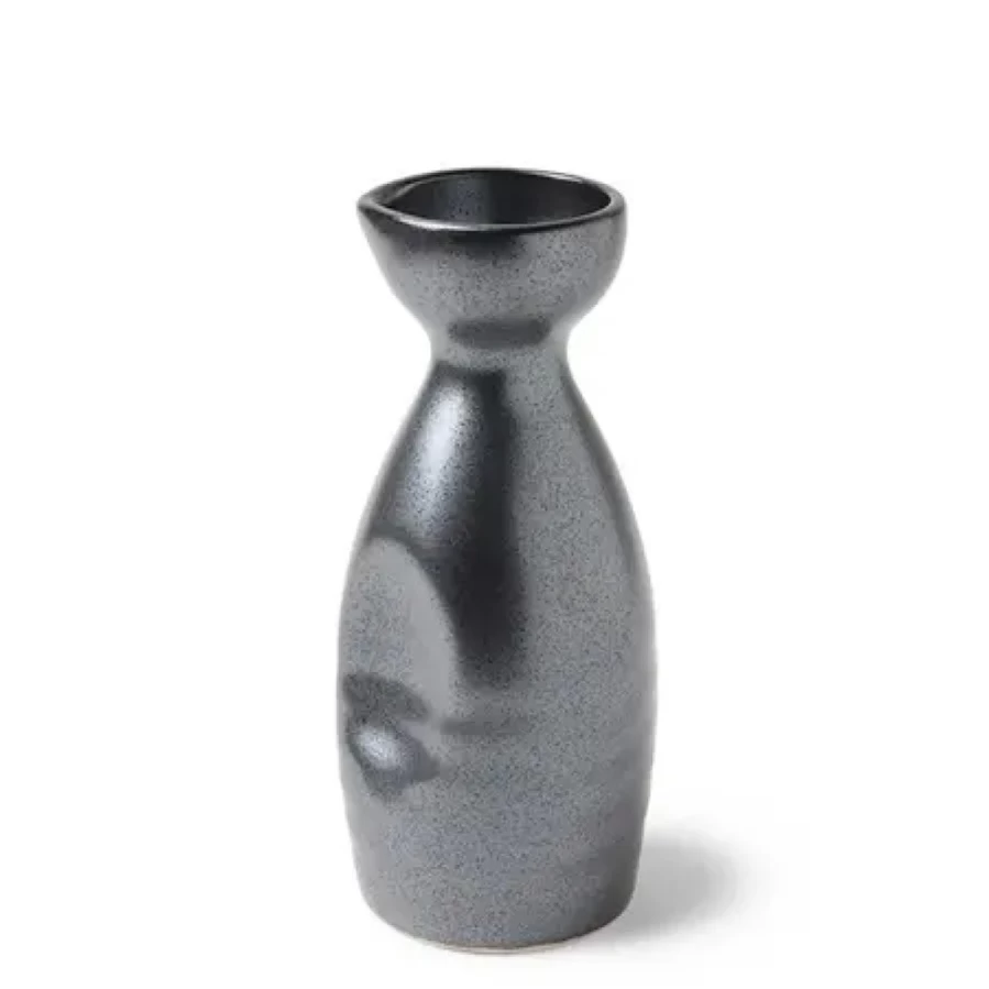 "Miya Company Iron Glaze 5 Oz. Ceramic Sake Bottle - Elegant Japanese Design"
