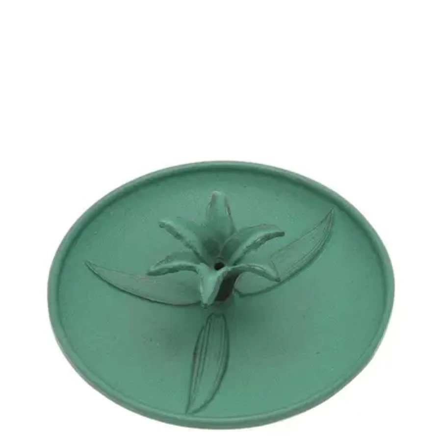 Miya Company Green Lily Incense Holder - Elegant Aromatherapy Decor for Home & Meditation