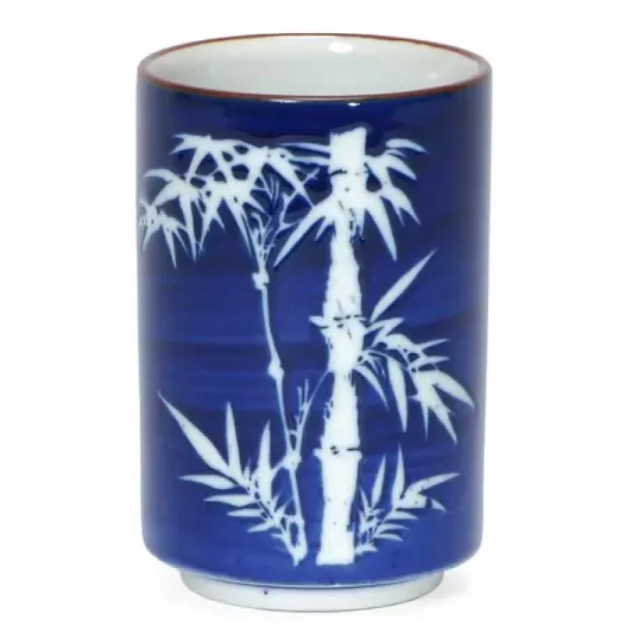 Miya Company Cobalt Blue Sasa 8 Oz. Teacup - Handcrafted Ceramic Tea Cup for Elegant Tea Time