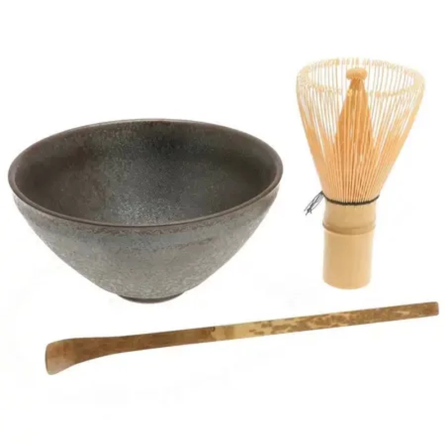 "Miya Company Premium Matcha Tea Set with Black Natsume - Authentic Japanese Ceremony Kit"