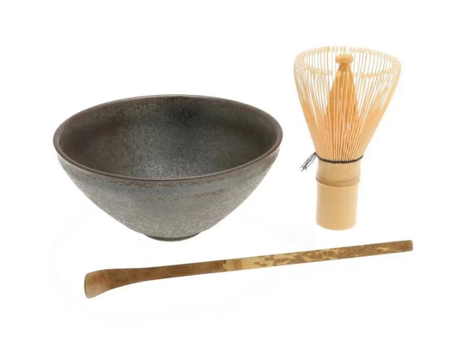 "Miya Company Premium Matcha Tea Set with Black Natsume - Authentic Japanese Ceremony Kit"