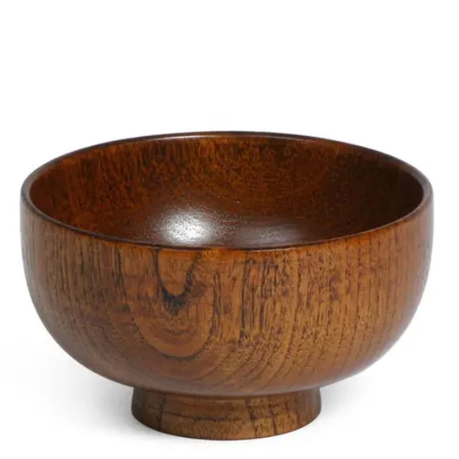 "Miya Company Handcrafted 4.5 Inch Wooden Soup Bowl - Eco-Friendly & Durable"