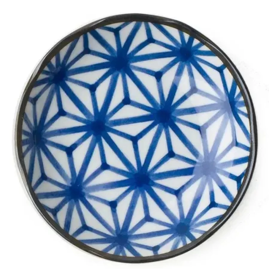 Miya Company 4.5" Asanoha Ceramic Plate – Japanese Geometric Design Decorative Dish