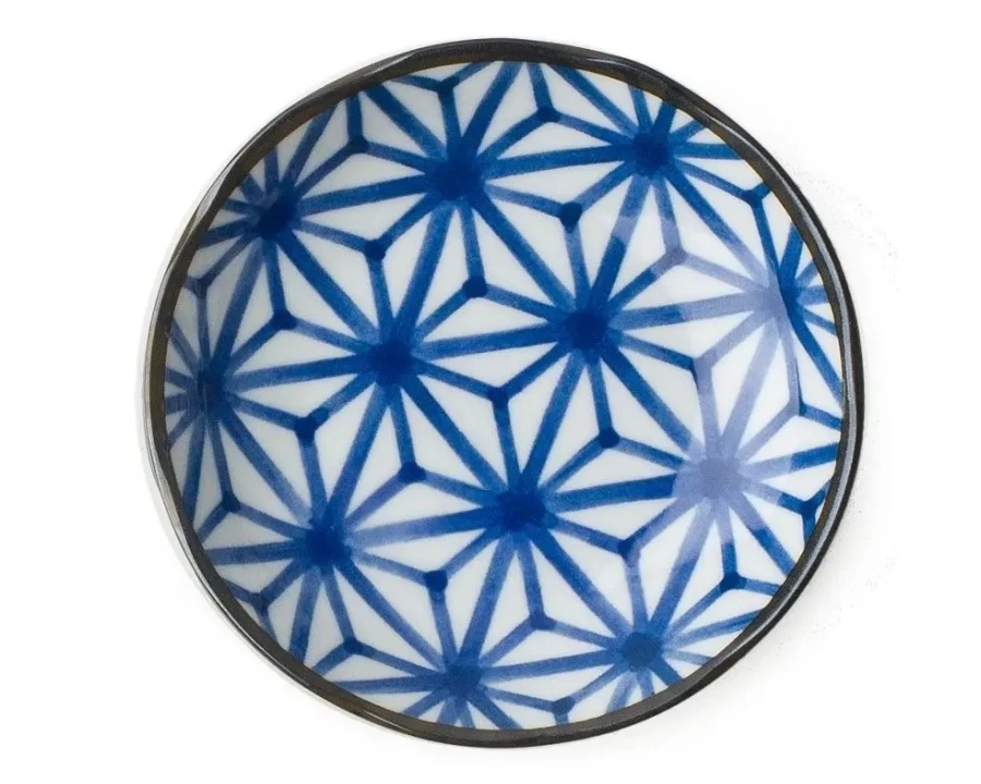 Miya Company 4.5" Asanoha Ceramic Plate – Japanese Geometric Design Decorative Dish