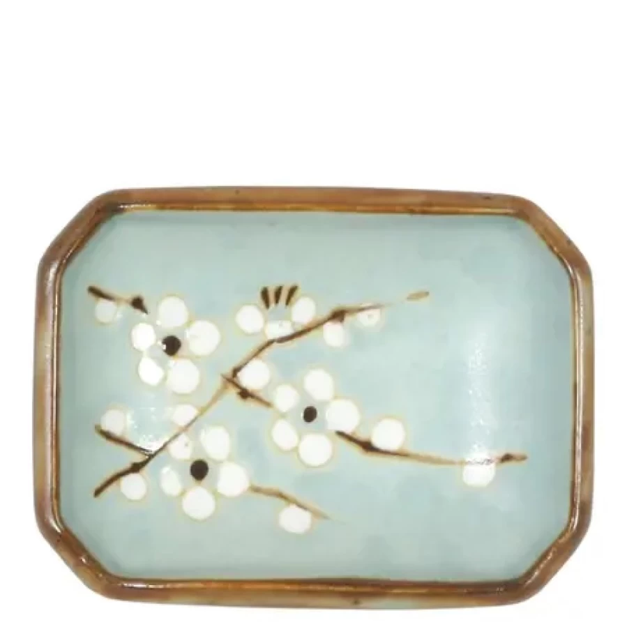 Miya Company Spring Blossoms Ceramic Sauce Dish 3.5" X 2.5" - Floral Decorative Appetizer Plate for Dining & Entertaining