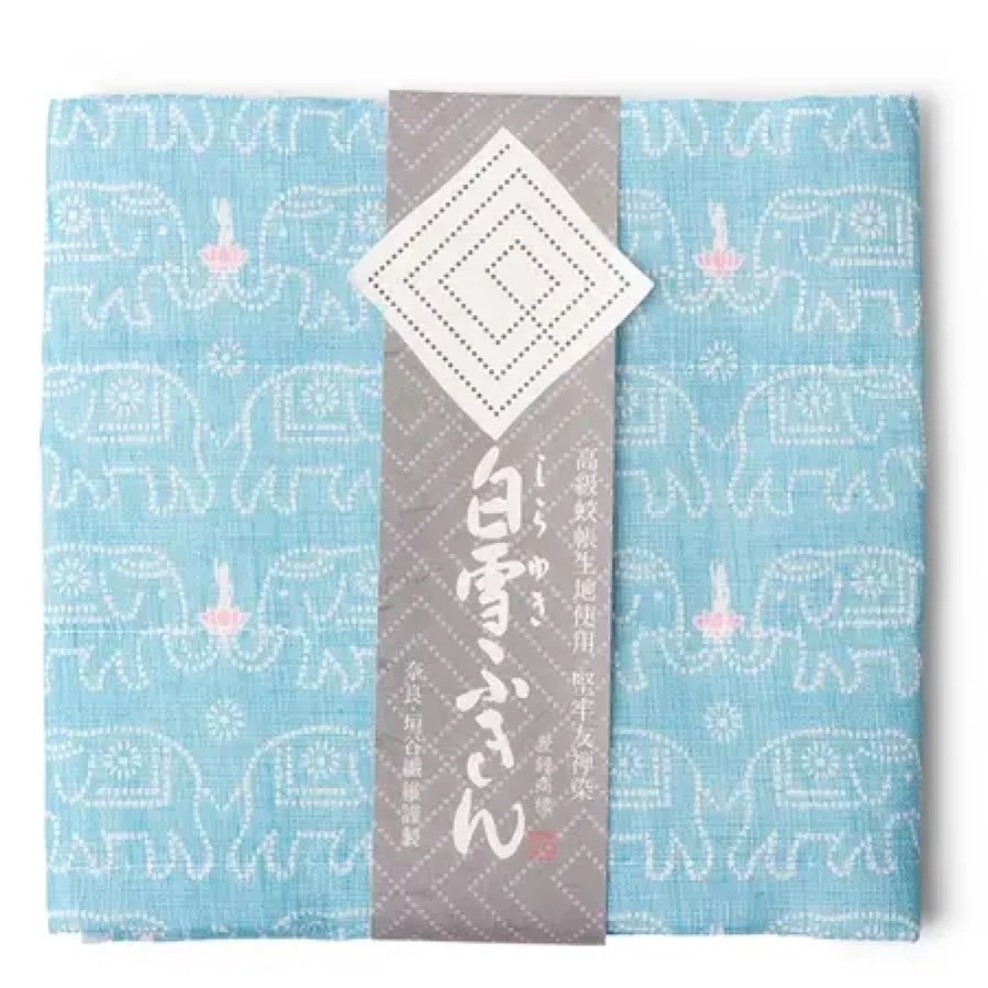 Miya Company Soft Blue Elephant Print Towel - Absorbent & Quick-Dry Bath Towel for Kids and Adults