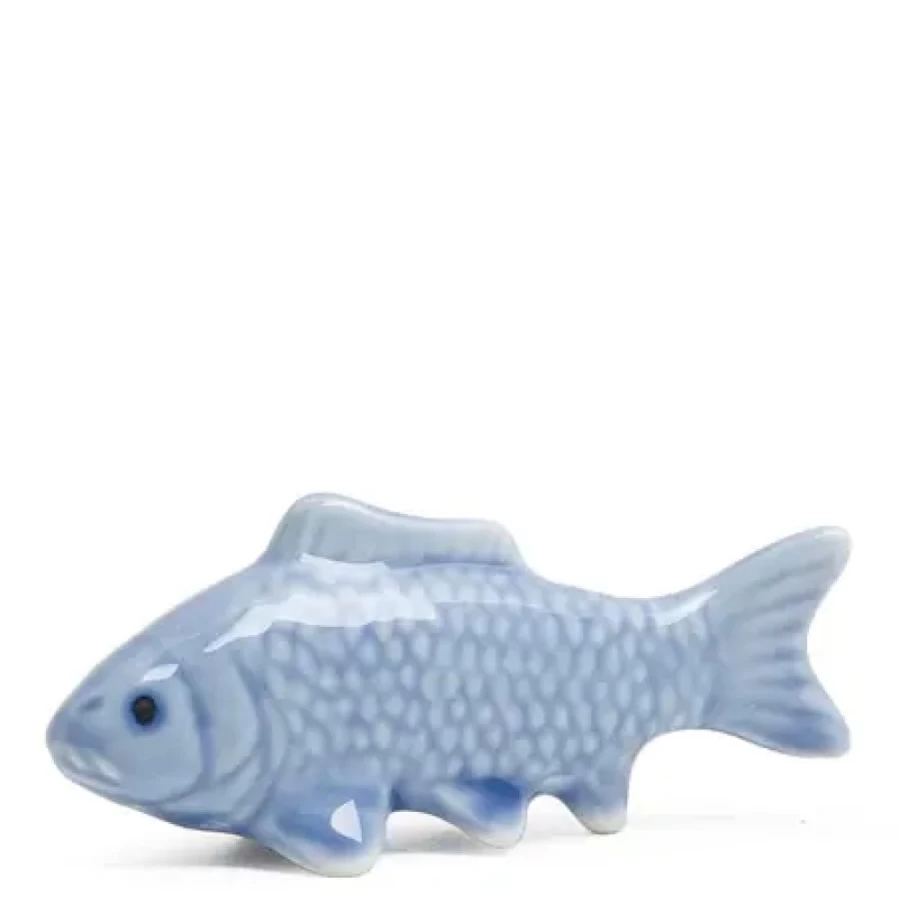 Miya Company Blue Koi Fish Chopstick Rest - Handcrafted Ceramic Tableware for Sushi & Asian Dining