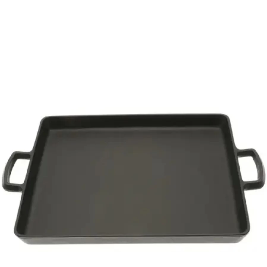Miya Company Cast Iron Teppan Griddle – Premium Heavy Duty Japanese Style Grill Pan for Even Heat Distribution