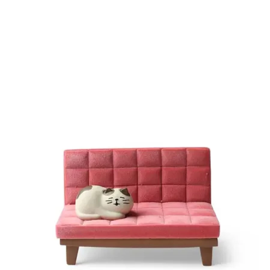 Miya Company Pink Cat on Sofa Phone Stand - Adjustable Holder for Desk & Bedside