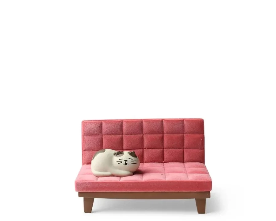 Miya Company Pink Cat on Sofa Phone Stand - Adjustable Holder for Desk & Bedside