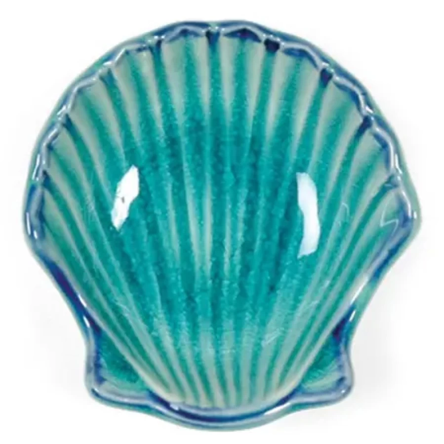"Handcrafted Turquoise Blue Seashell Bowl – 3.5 Inch Decorative Home Accent by Miya Company"