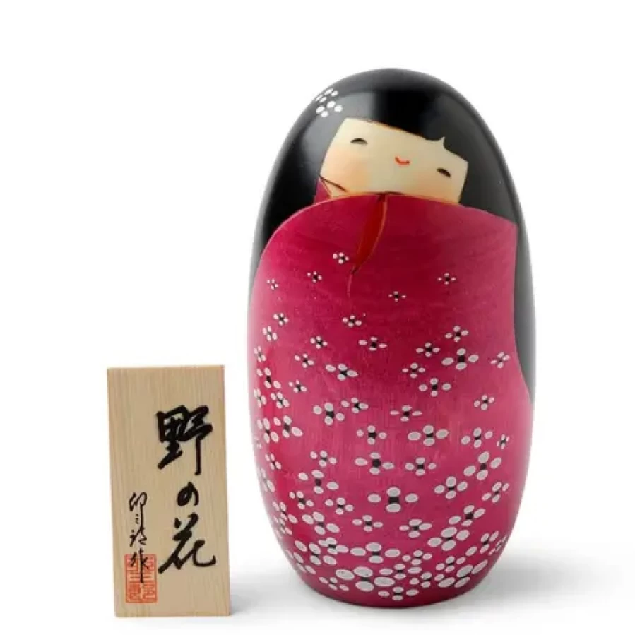 "Authentic Japanese Kokeshi Kaiyo Doll - Handcrafted by Miya Company"