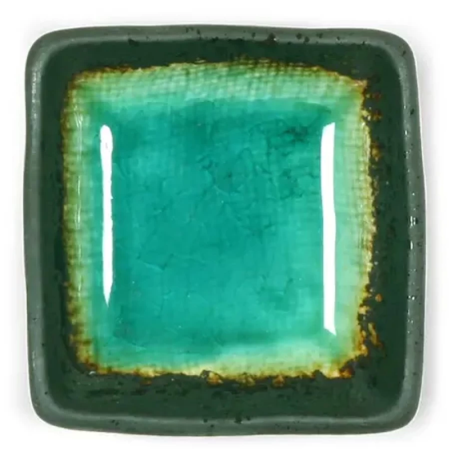 Miya Company Kosui Green Square Sauce Dish - 3-Piece Set for Dining & Serving