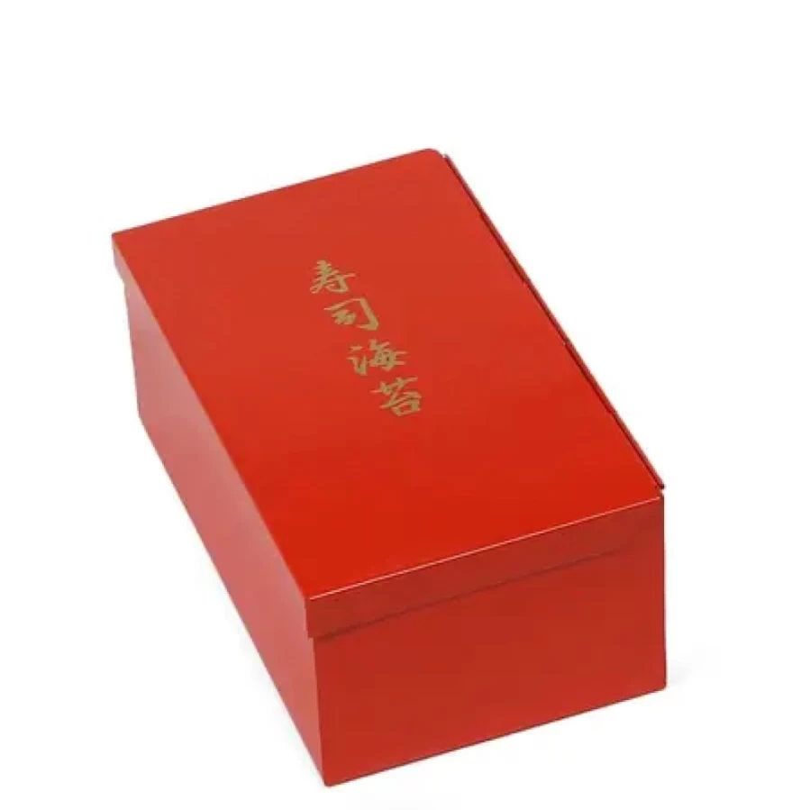 Miya Company Red Nori Snack Box Tin - Premium Seaweed Storage Container