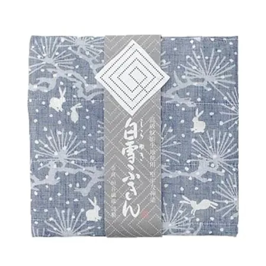 Miya Company Navy Blue Fuukin Rabbit Design Soft Bath Towel