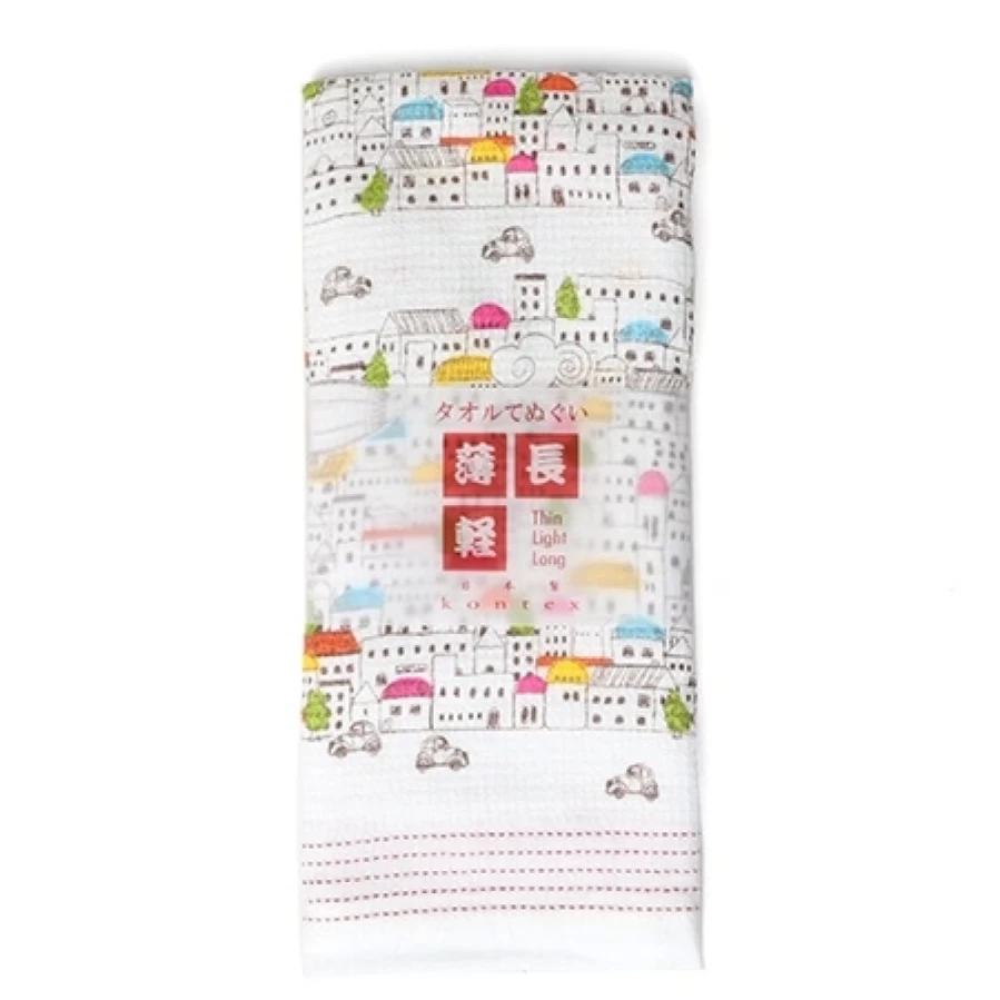 Miya Company Premium Tea Towel - Little City Design, Absorbent Kitchen Towel for Dish Drying and Decorative Use