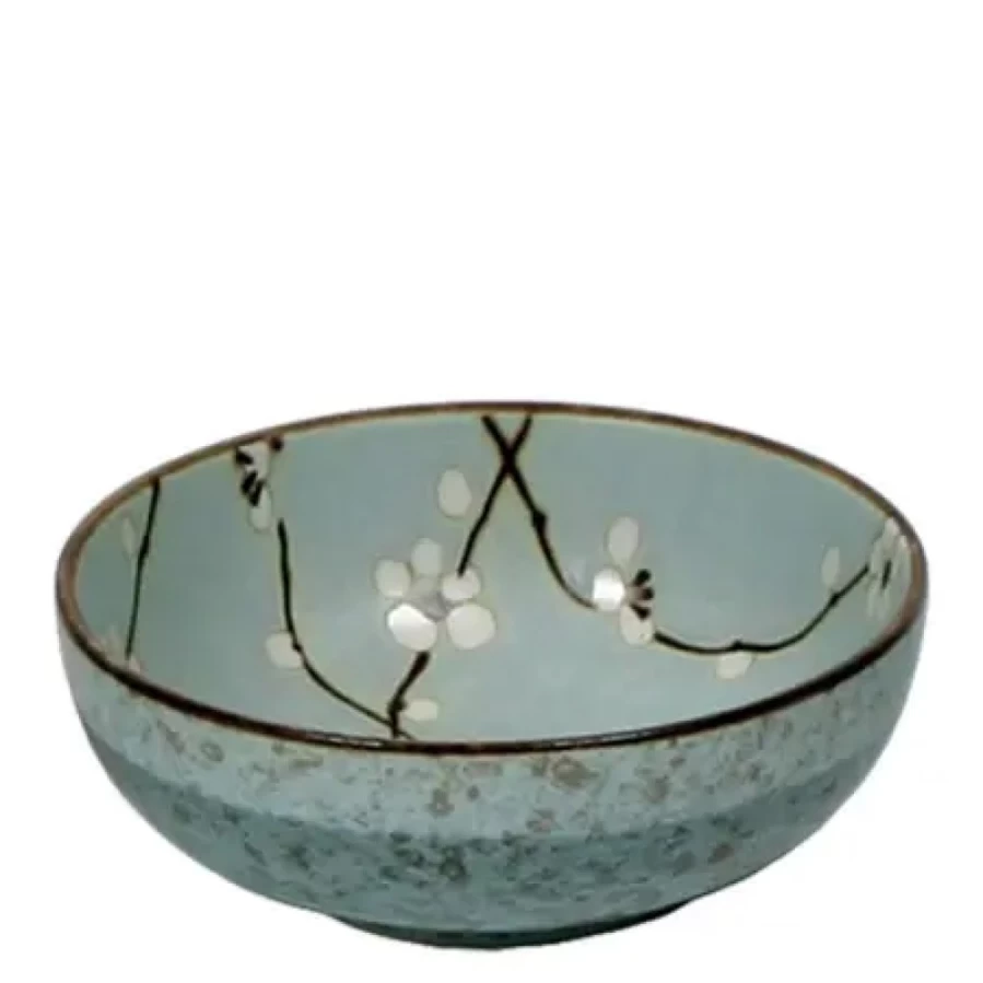 Miya Company Spring Blossoms 6 Inch Ceramic Shallow Bowl for Decor and Serving