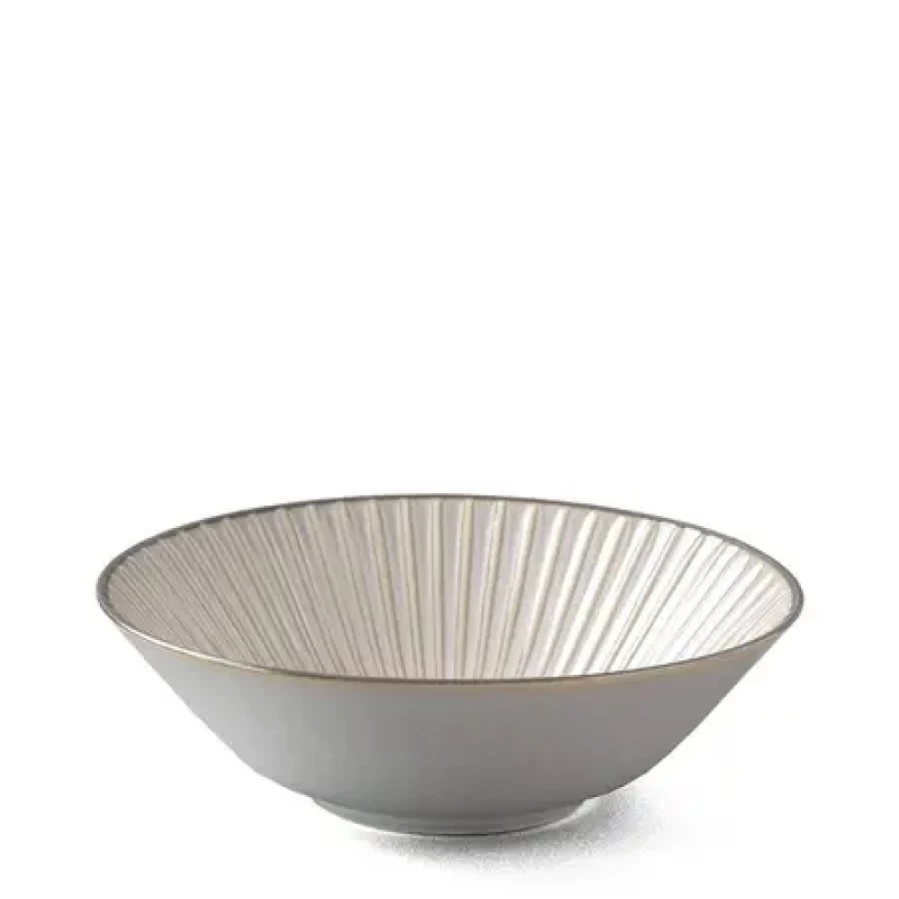 Miya Company 6.75-Inch Ivory Ceramic Bowl - Aiya Collection - Elegant Dining & Serving Dish