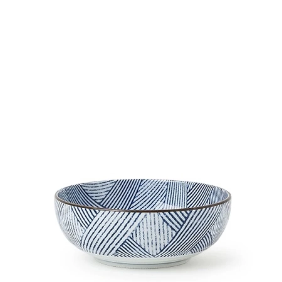 Miya Company Aizome Shima 6-Inch Ceramic Bowl – Handcrafted Japanese Style Dining & Serving Dish