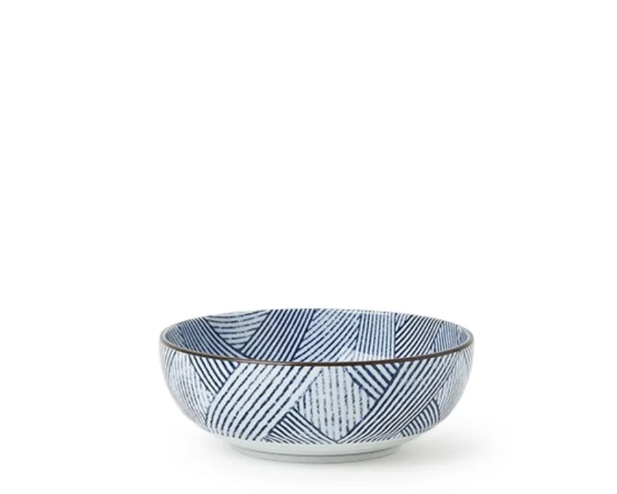 Miya Company Aizome Shima 6-Inch Ceramic Bowl – Handcrafted Japanese Style Dining & Serving Dish