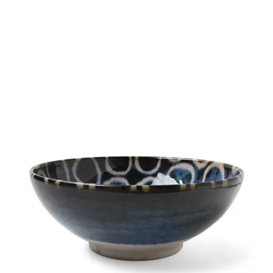 "Rustic White Ceramic 8.5 Inch Shallow Bowl by Miya Company – Handcrafted Farmhouse Decor"