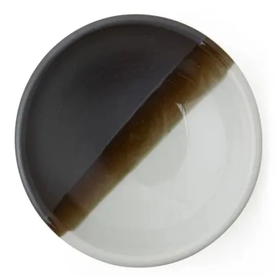 Miya Company 3.25 Inch White Stripe Ceramic Sauce Dish for Appetizers and Condiments